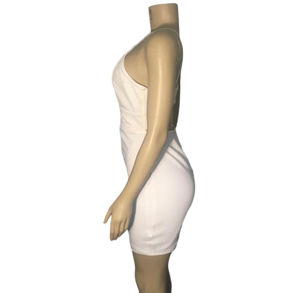 Lulus Mini off-white spaghetti strap body con dress. Size Small. - Picture 3 of 10
